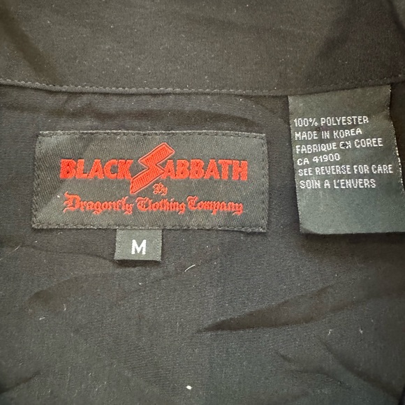 Vintage BLACK SABBATH SABOTAGE Dragonfly Button Up Shirt - Picture 6 of 8